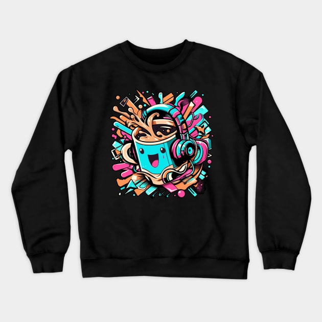 Vibrant Mug Melody - music is my life, coffee is my life Crewneck Sweatshirt by T-Shirt Paradise